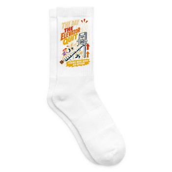Elevator Strike Office Humor - Tennis socks - white - Right