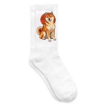 Shiba Inu Hund Japan Style Shirt - Tennissocken - Weiß - Rechts