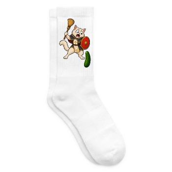 Gurken-Exorzist-Katze - Tennissocken - Weiß - Rechts
