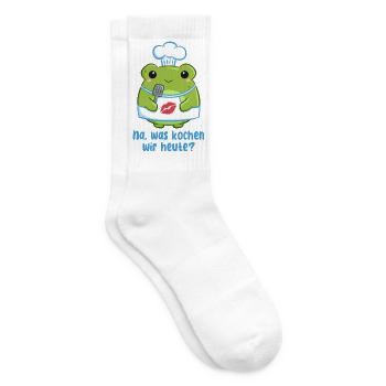 Kochfrosch Küchenchef - Na, was kochen wir heute? - Tennissocken - Weiß - Rechts