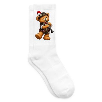 Klarinetten Bär – Blasmusik & Musikverein - Tennissocken - Weiß - Rechts