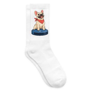 Frenchie Roboter-Staubsauger-Fahrt - Tennissocken - Weiß - Rechts