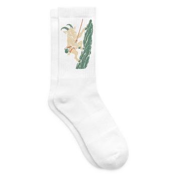 Klettern Ziege an der Felswand Kletterer Herren - Tennissocken - Weiß - Rechts