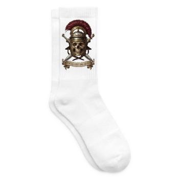 Römer Schädelhelm in antiker Kriegsrüstung - Tennissocken - Weiß - Rechts