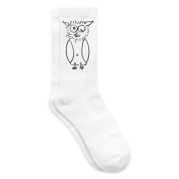 Eule  - Tennissocken - Weiß - Rechts