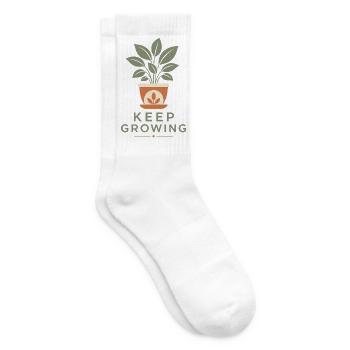 Keep Growing Pflanze Blumentopf Spruch Statement - Tennissocken - Weiß - Rechts