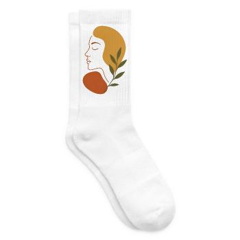 Minimalistisches Abstraktes Gesicht Kunst T-Shirt - Tennissocken - Weiß - Rechts