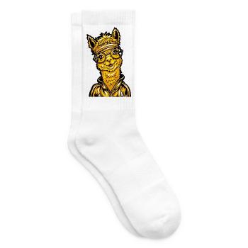 Alpaka Mädchen Tierliebe - Tennissocken - Weiß - Rechts