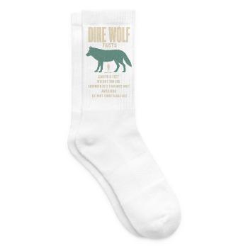 Dire Wolf Fakten Eiszeit Größenvergleich Tafel - Tennissocken - Weiß - Rechts