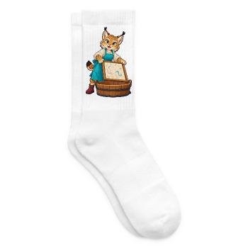 Leopardenkünstler im Atelier - Tennissocken - Weiß - Rechts