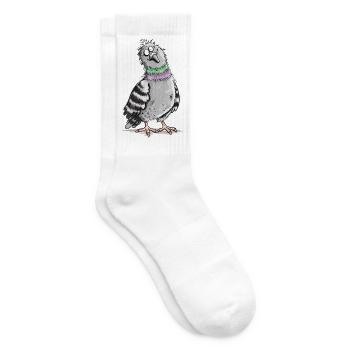 Lustige Taube I Stadttaube Vogel Cartoon Humor - Tennissocken - Weiß - Rechts