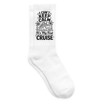 I Can't Keep Calm It's My First Cruise - Tennissocken - Weiß - Rechts