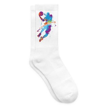 Basketball Street Art Bunter Sport Basketaller - Tennissocken - Weiß - Rechts