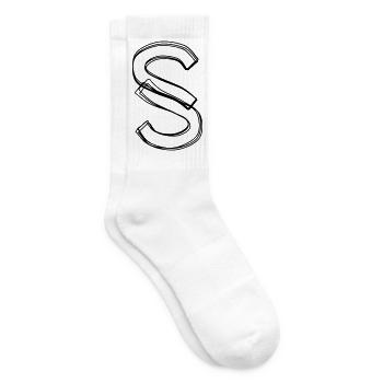 Paragrafzeichen handgezeichnet - Tennissocken - Weiß - Rechts