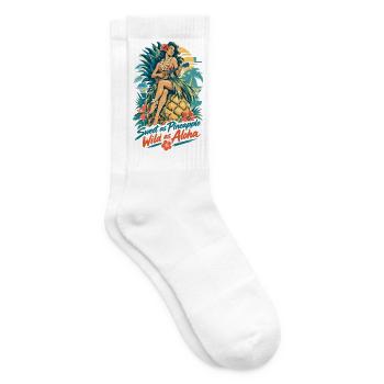 Hula Girl & Ananas – Sweet & Wild Hawaii - Tennissocken - Weiß - Rechts