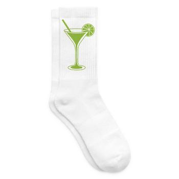 Grünes Limetten-Cocktailglas Silhouette - Tennissocken - Weiß - Rechts