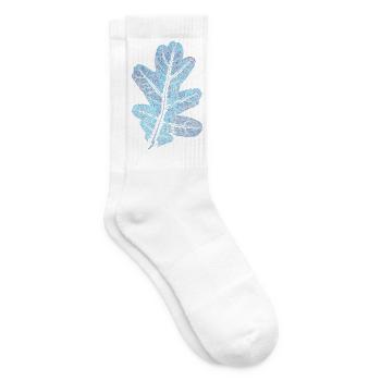 Eichenblatt - Botanik Druck / Blatt - Tennissocken - Weiß - Rechts