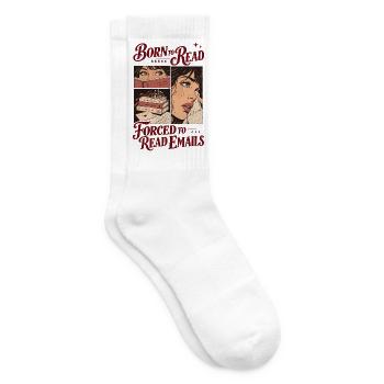 Born To Read Forced To Read Emails - Tennissocken - Weiß - Rechts