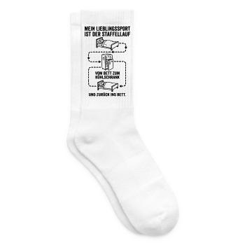 Bett und Kühlschrank Staffellauf - Tennissocken - Weiß - Rechts