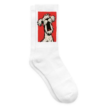 müdes Hündchen - Tennissocken - Weiß - Rechts