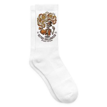 Retro Halloween Skelett-Gruseltränke - Tennissocken - Weiß - Rechts