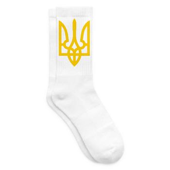 Tryzub Ukraine – Ukrainisches Dreizack-Emblem - Tennissocken - Weiß - Rechts