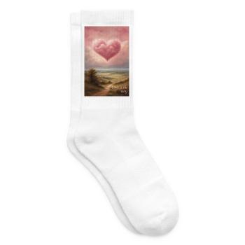 Herzwolke am Abend - Tennissocken - Weiß - Rechts