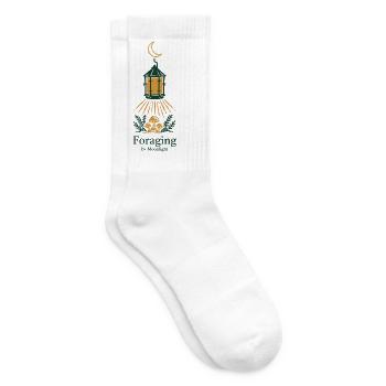 Pilze Sammeln Mondlicht Cottagecore Wald T-Shirt - Tennissocken - Weiß - Rechts