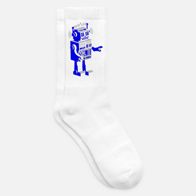 roboter retro robot - Tennissocken - Weiß