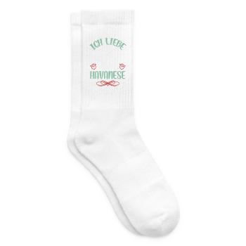 Havanese love with wings - Tennis socks - white - Right