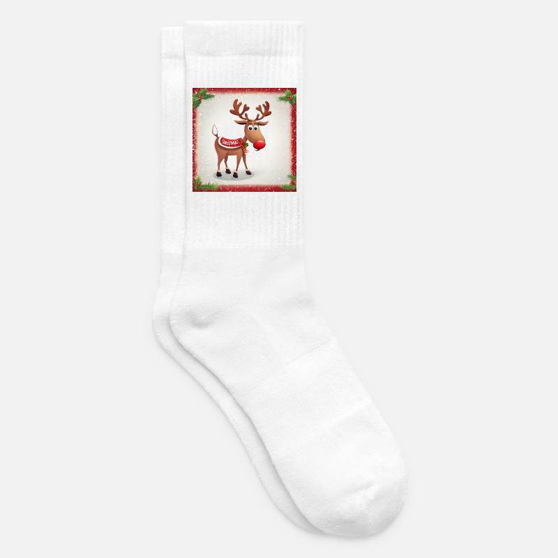 Noël de renne - Chaussettes de tennis - blanc