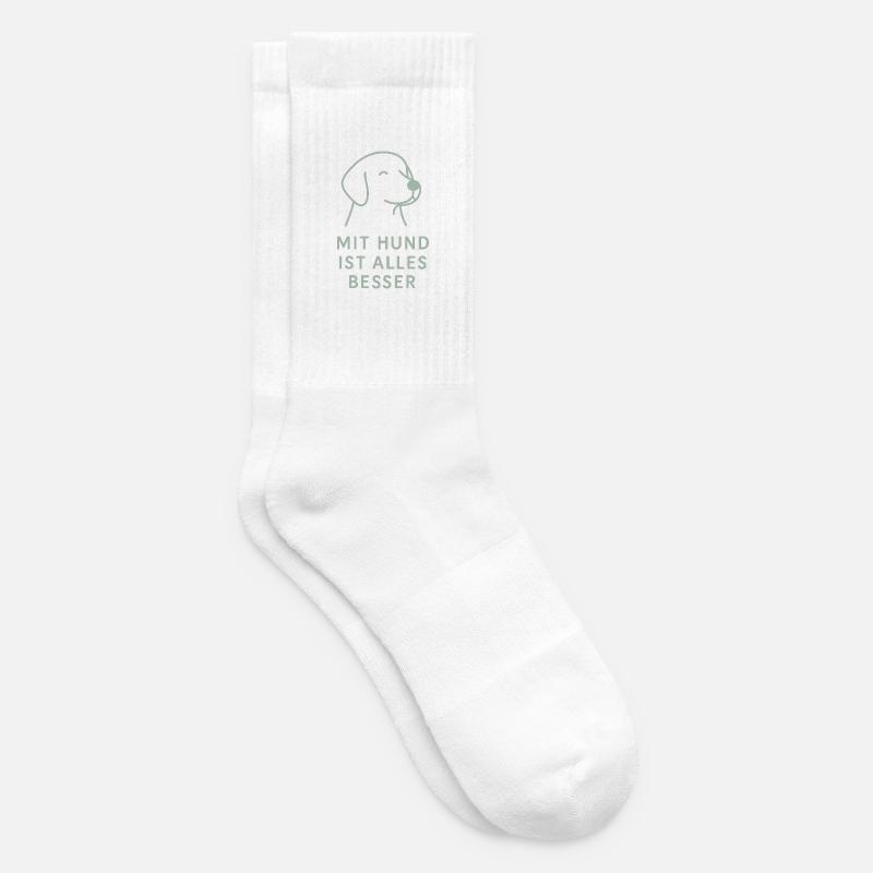 Everything is better with a dog - Tennis socks - white