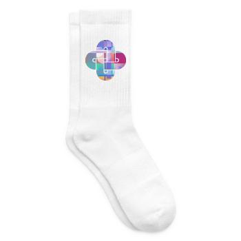 Mosaik-Wolkenkreuz - Tennissocken - Weiß - Rechts