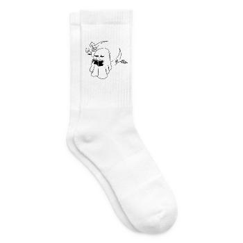 Spooky season reading Ghost - Tennis socks - white - Right