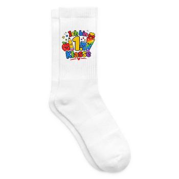 1. Klasse Schulkind Schulanfang - Tennissocken - Weiß - Rechts