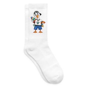 Surfende Möwe Wellen Wind und Freiheit - Tennissocken - Weiß - Rechts