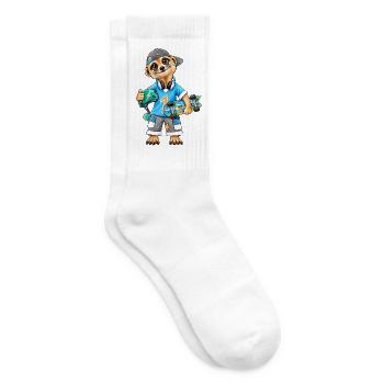 Skater Erdmännchen Coole Streetwear - Tennissocken - Weiß - Rechts