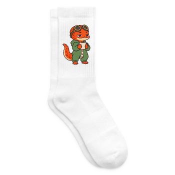 Süßer Kaffeesalamander im Schlafanzug - Tennissocken - Weiß - Rechts