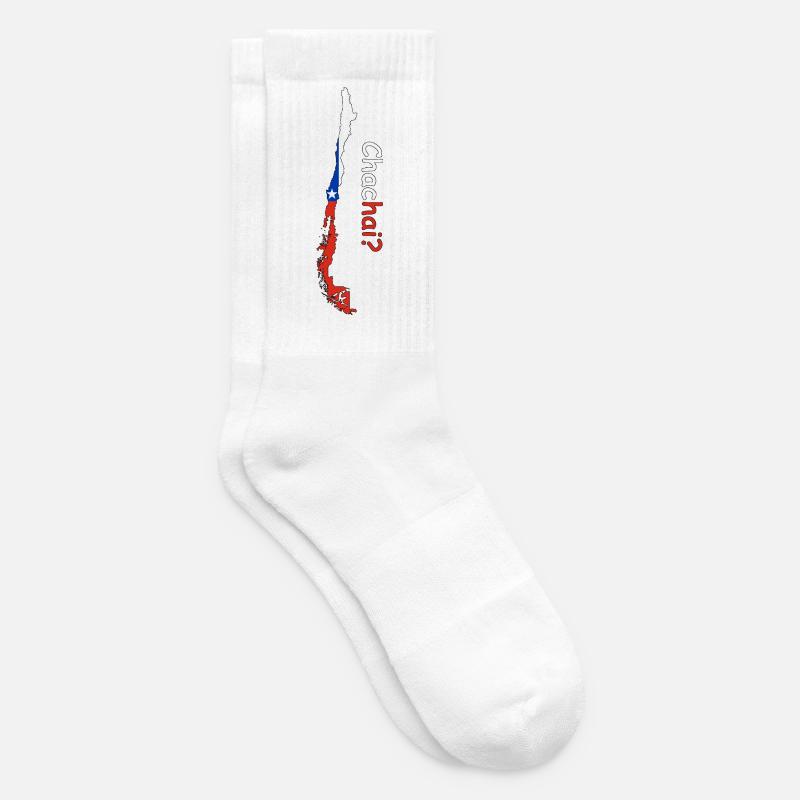 Chile Silhouette Flag - Tennis socks - white