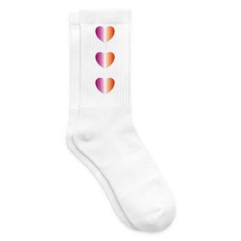 Lesbische Flagge färbt Herzen - Tennissocken - Weiß - Rechts