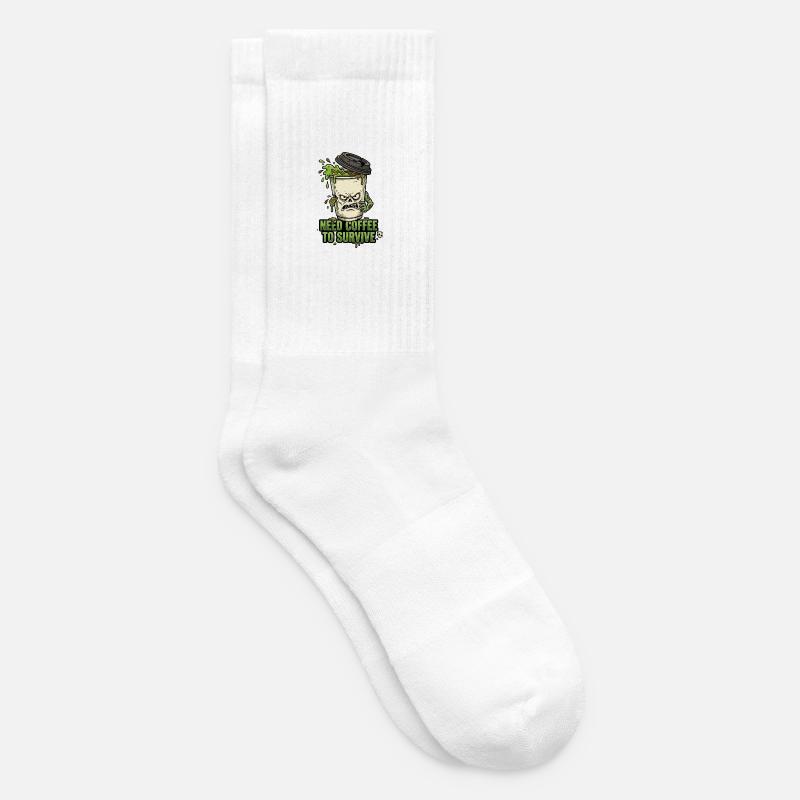 Café Zombie braucht Kaffee - Tennissocken - Weiß