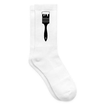 Paintbrush with paint for logo - Tennis socks - white - Right