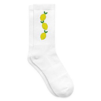 Rangée de citron jaune-vert - Chaussettes de tennis - blanc - Droite