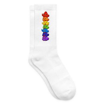  Rainbow Pride Chickens Gestapelt, Süßer Lgbtq - Tennissocken - Weiß - Rechts