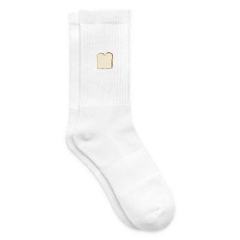 Pixel Toast Brotkunst - Tennissocken - Weiß - Rechts