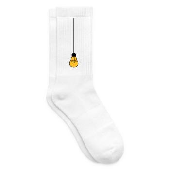 decke oben kabel haengen gluehbirne licht strom id - Tennissocken - Weiß - Rechts