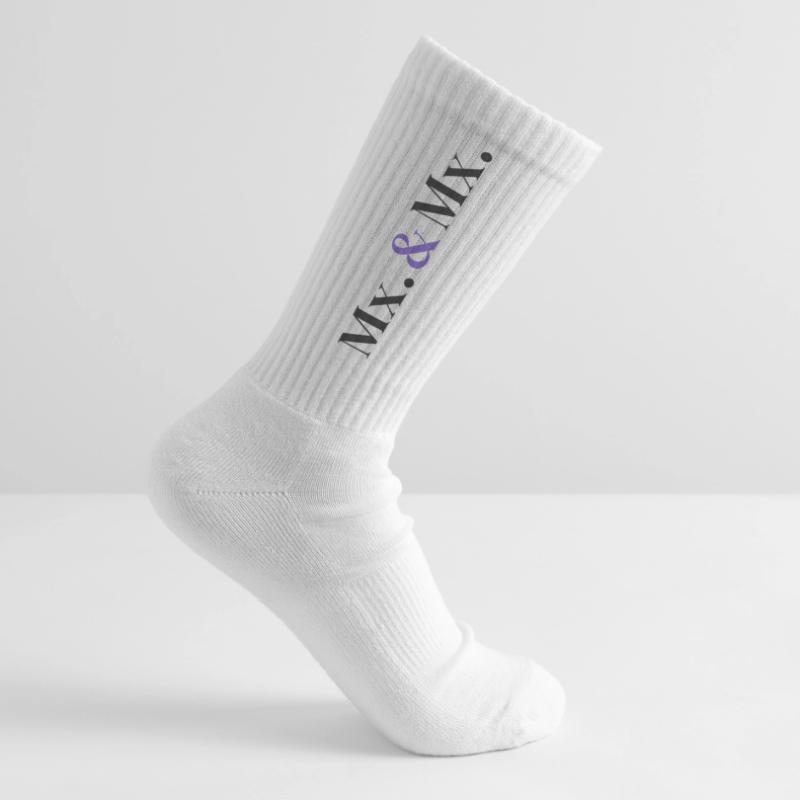 Mx. and Mx. Wedding Design in Vertical Type Stack  Tennissocken