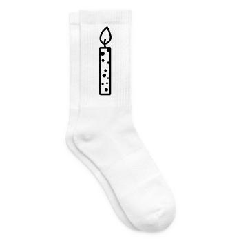 Geburtstagskerze - Tennissocken - Weiß - Rechts