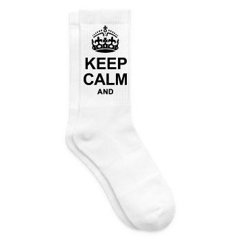 Keep Calm and write your text - Tennis socks - white - Right