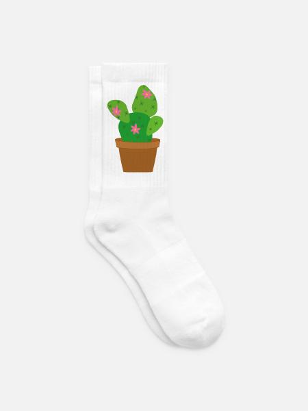 Kaktus - Tennissocken - Weiß